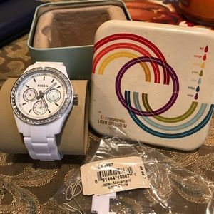 Fossil white womens chronograph Watch NWT