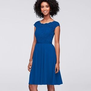 David's Bridal Bridesmaid Dress in Horizon Blue