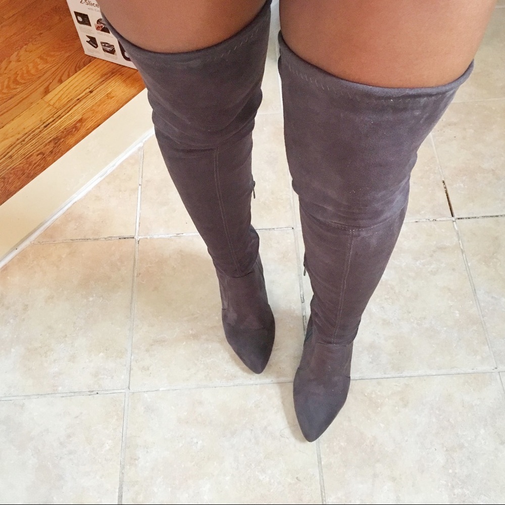 Public Desire Over the Knee Suede Boots