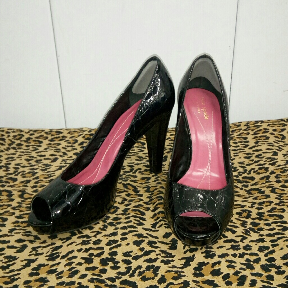 Kate Spade crocodile/ peep toe Georgia