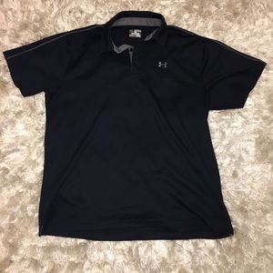 Black loose, collared under armour shirt