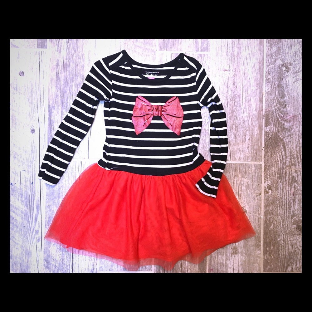 Girls Children's Place Striped Holiday Dress 5T