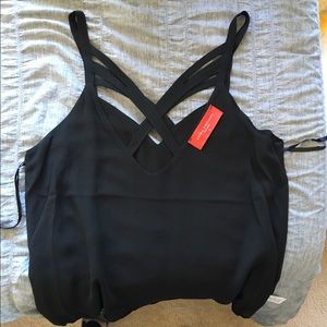 Black Criss Cross Strappy Top
