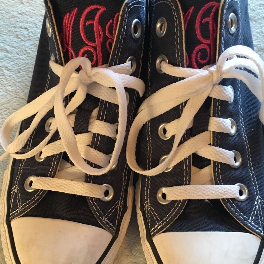 Converse women's size 8 shoes personalized "MIL"