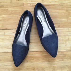 Dark Chambray Flats