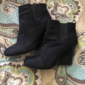 Black suede booties