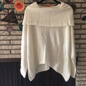 Wide, multi wear neck medium weight sweater