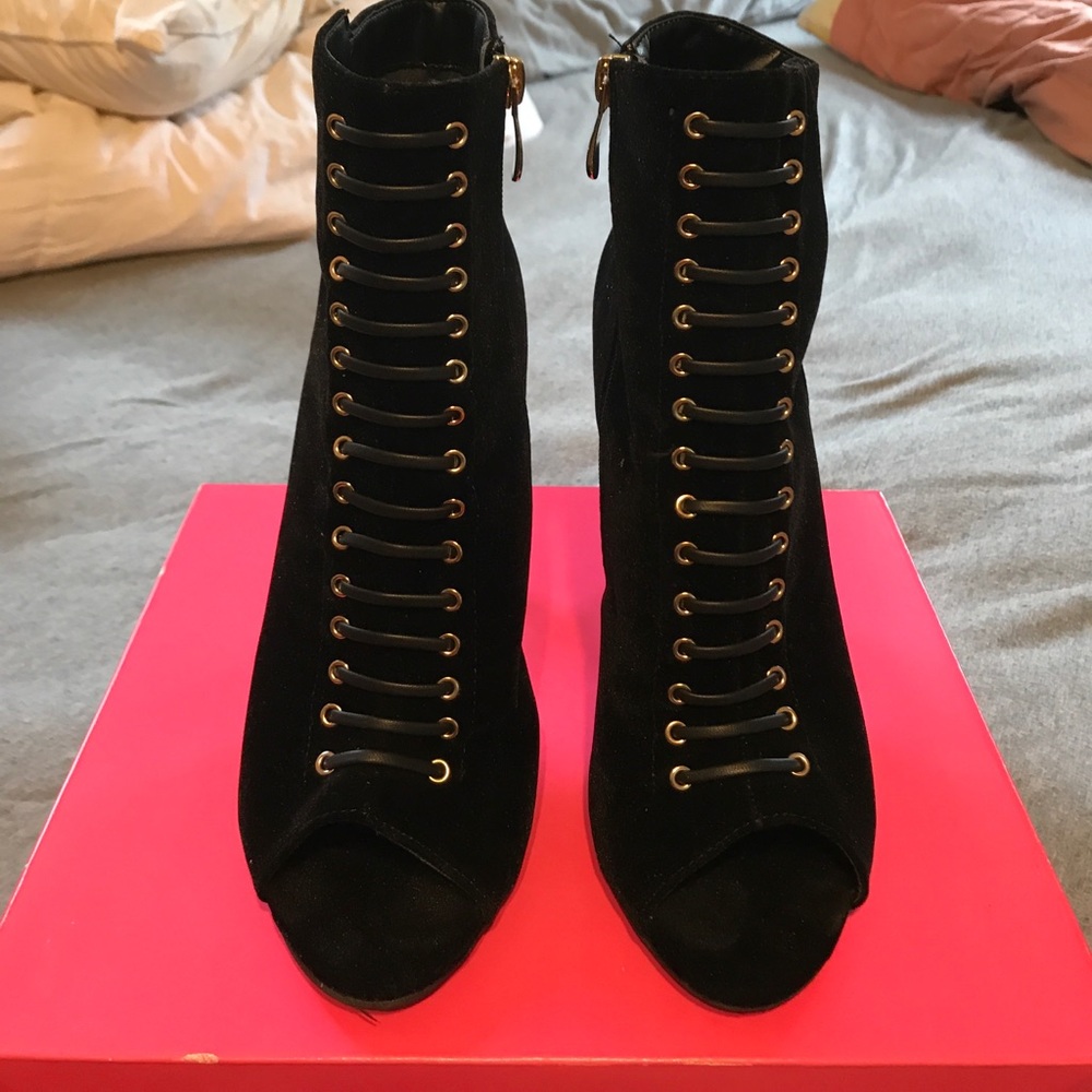 Black high heel booties