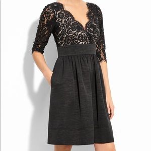 Eliza J Black 3/4 Sleeve Lace Fit & Flare