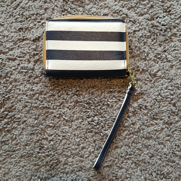 Handbags - Navy and White Striped Wallet