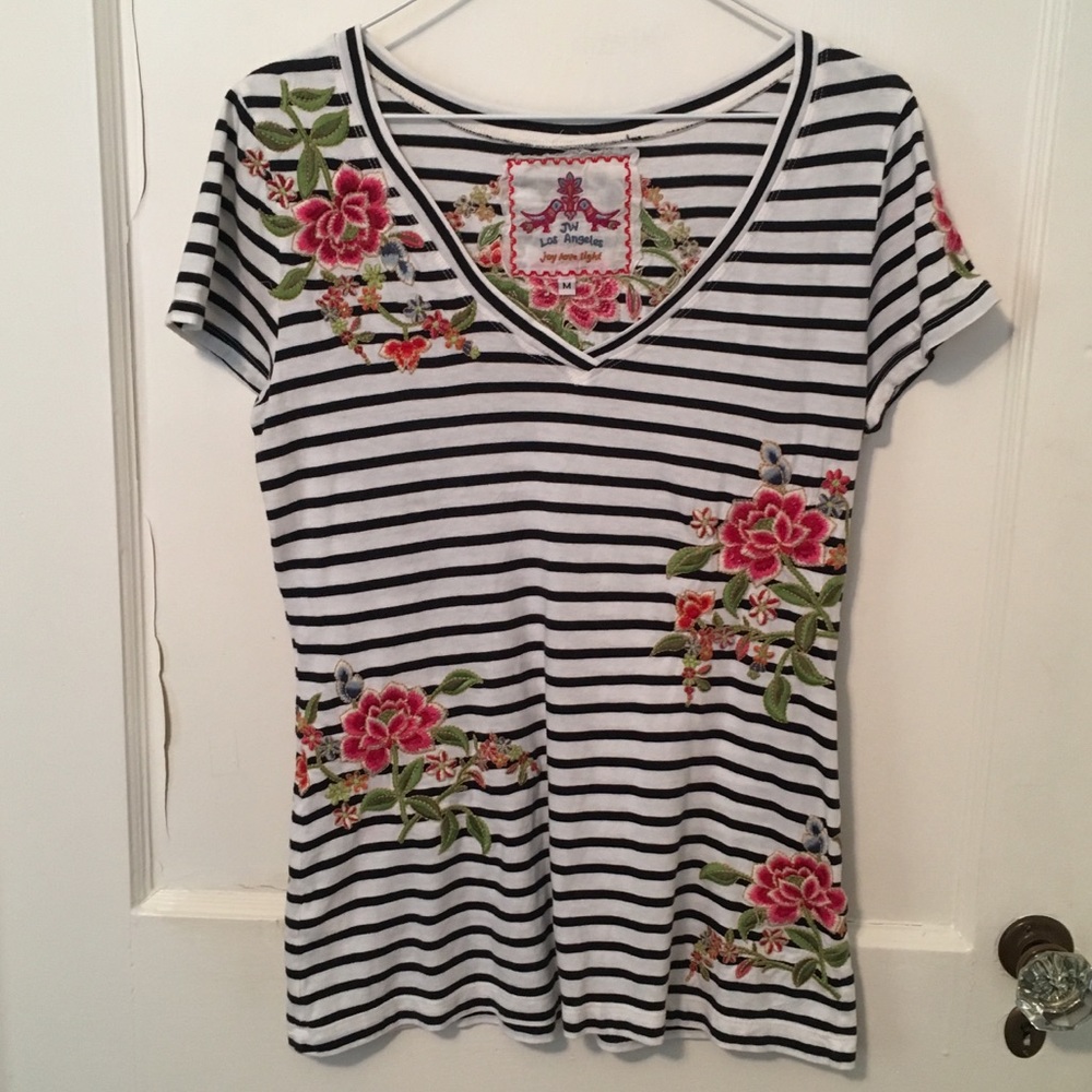 Adorable navy and white striped T-shirt