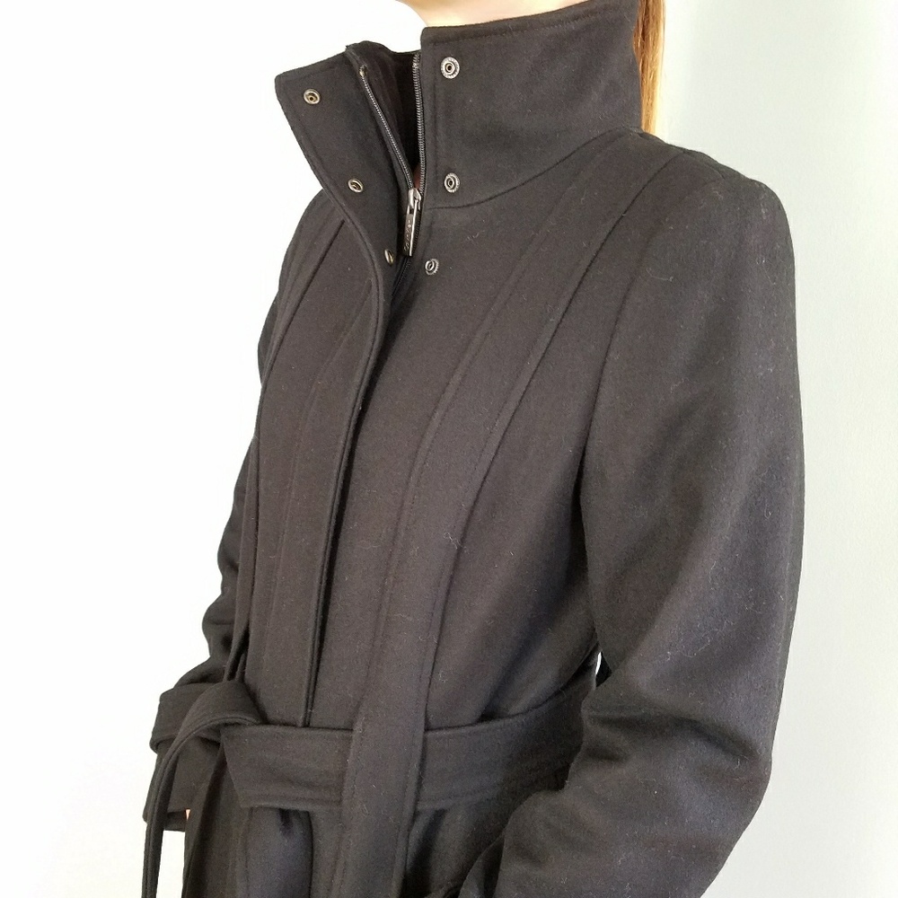 Calvin Klein Black Wool Winter Coat - Picture 5 of 8