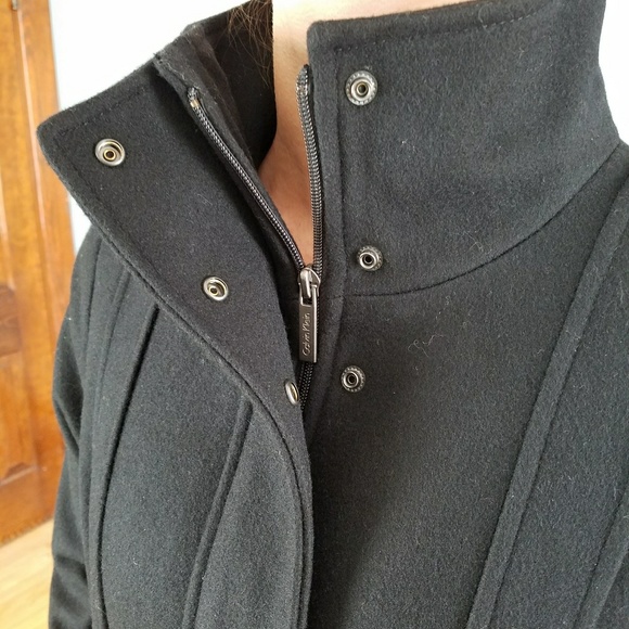 Calvin Klein Black Wool Winter Coat - Picture 4 of 8