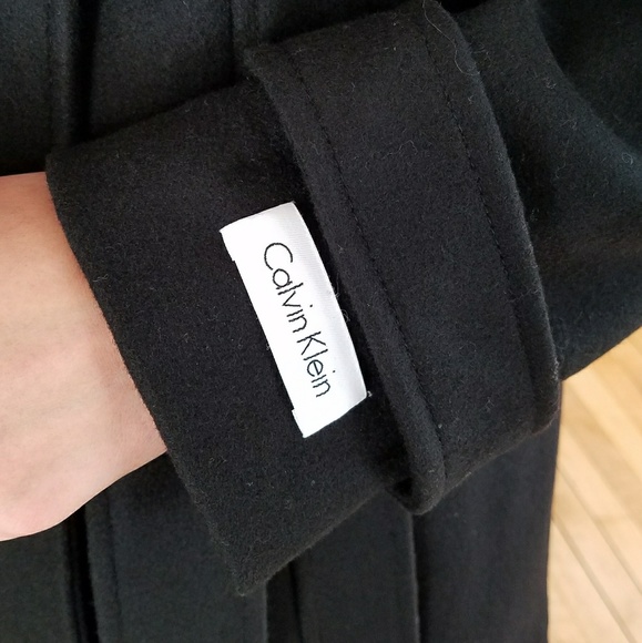 Calvin Klein Black Wool Winter Coat - Picture 6 of 8