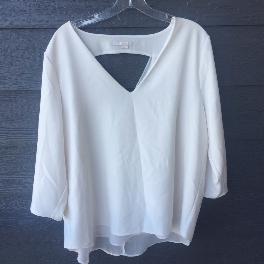 Elegant White Blouse with Cut-Out Back