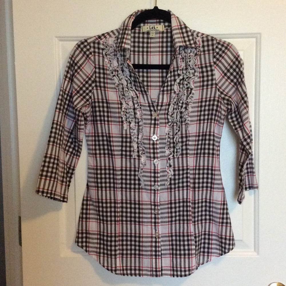 Plaid Long Sleeves Top