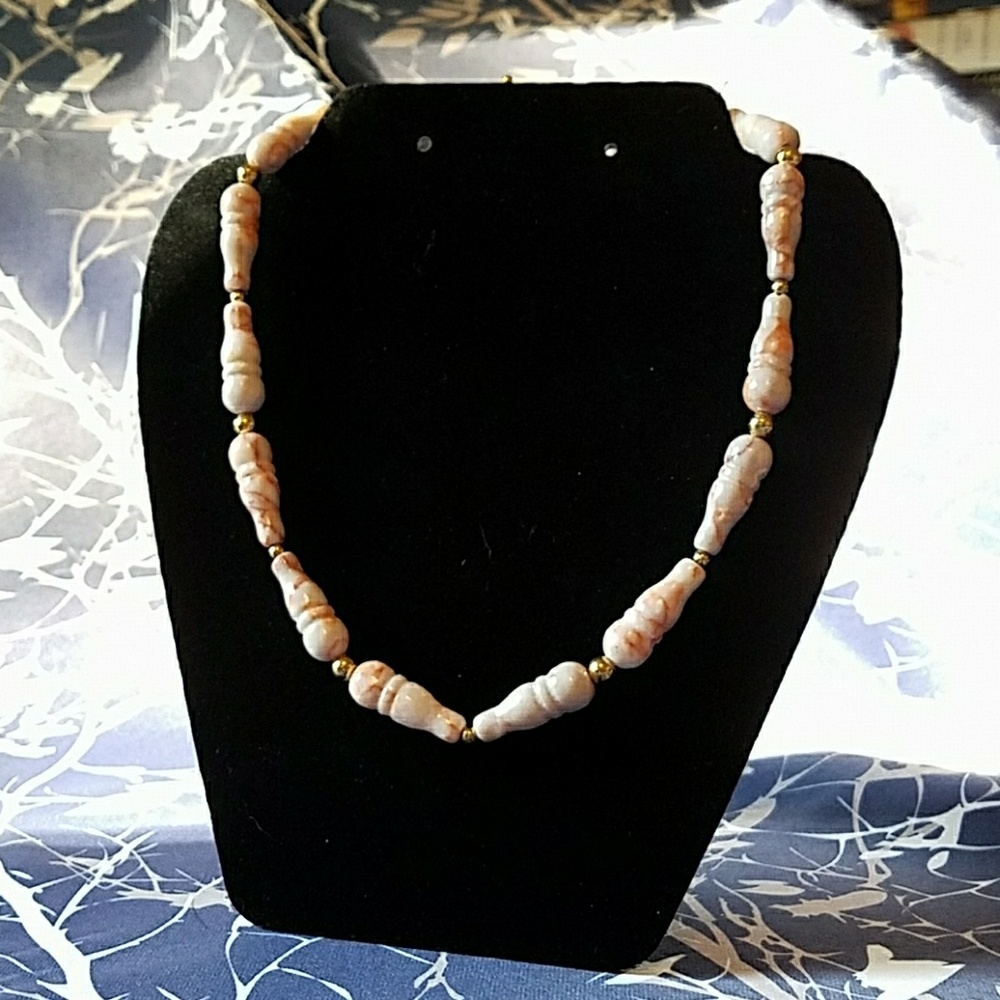 "Amelia" Red Line Marble Necklace