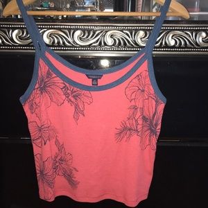 Raspberry and Navy Blue cropped tank top