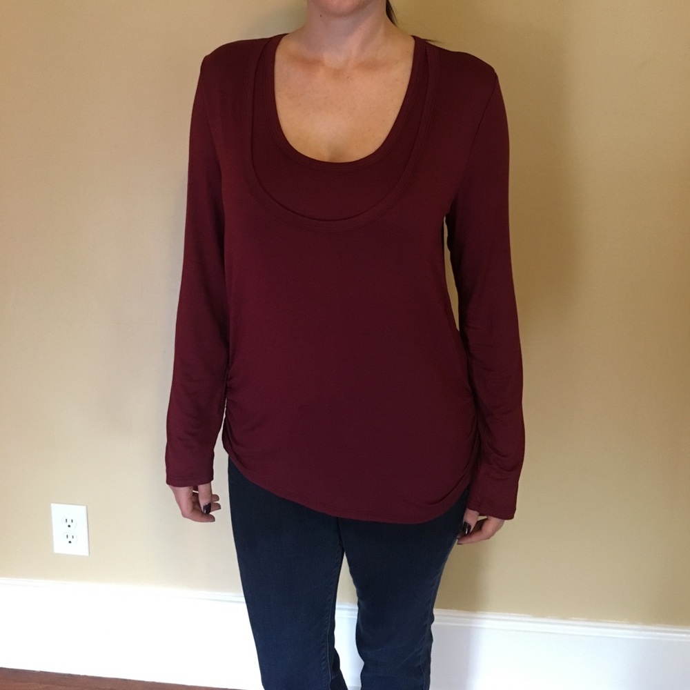 Size XL Burgundy Nursing Shirt