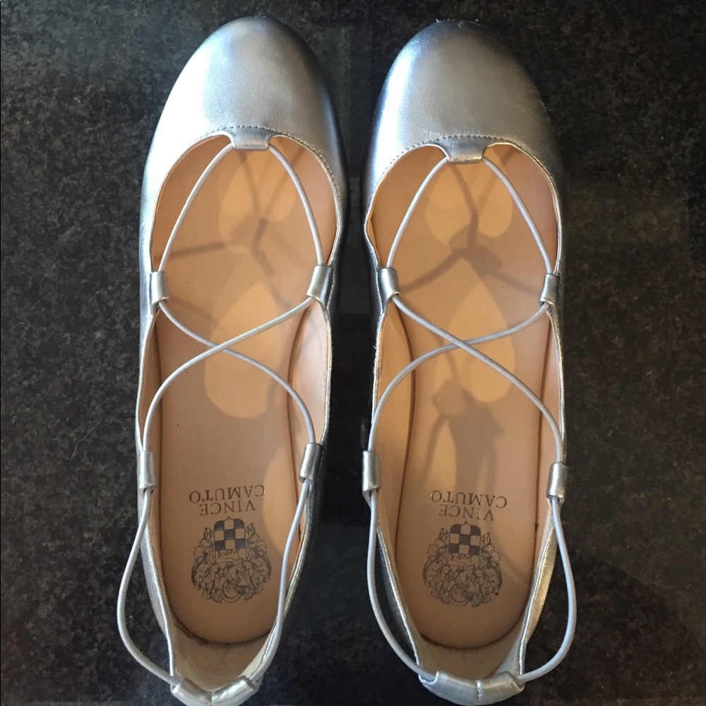 Vince Camuto Silver Ballet Flats