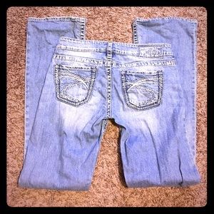 Silver jeans tab over waist, Sz 28x33 boot cut