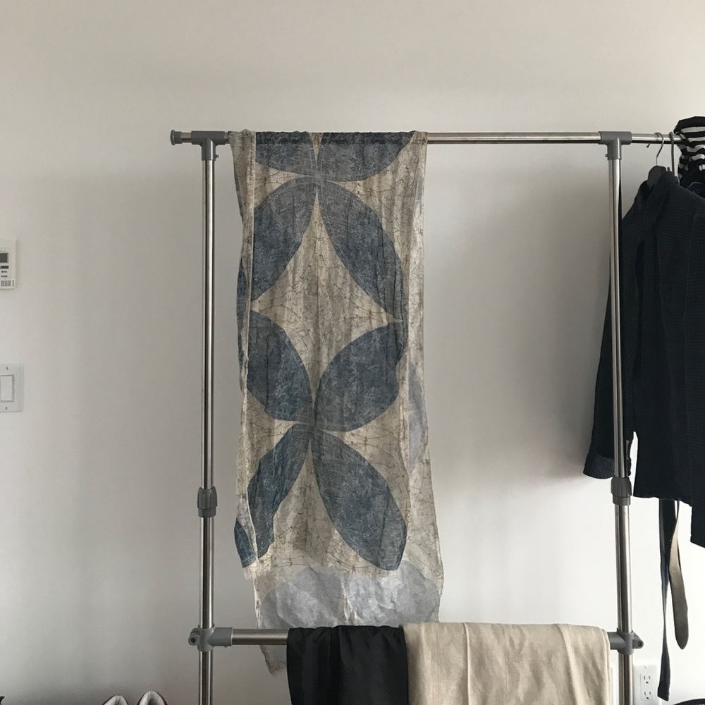Blue and Mauve Patterned Scarf