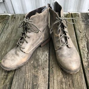 Shiny Bronze Ankle Boots