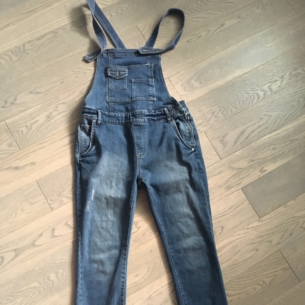 Free people denim overalls (straight leg)