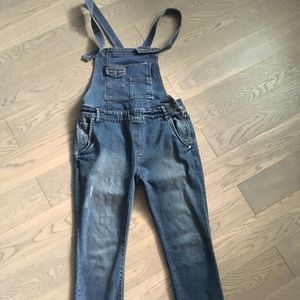 Free people denim overalls (straight leg)