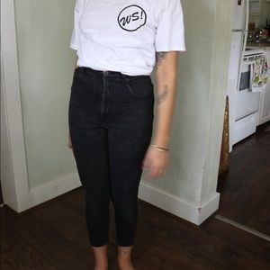 Vintage + High Waisted Route 66 Black Denim Jeans!