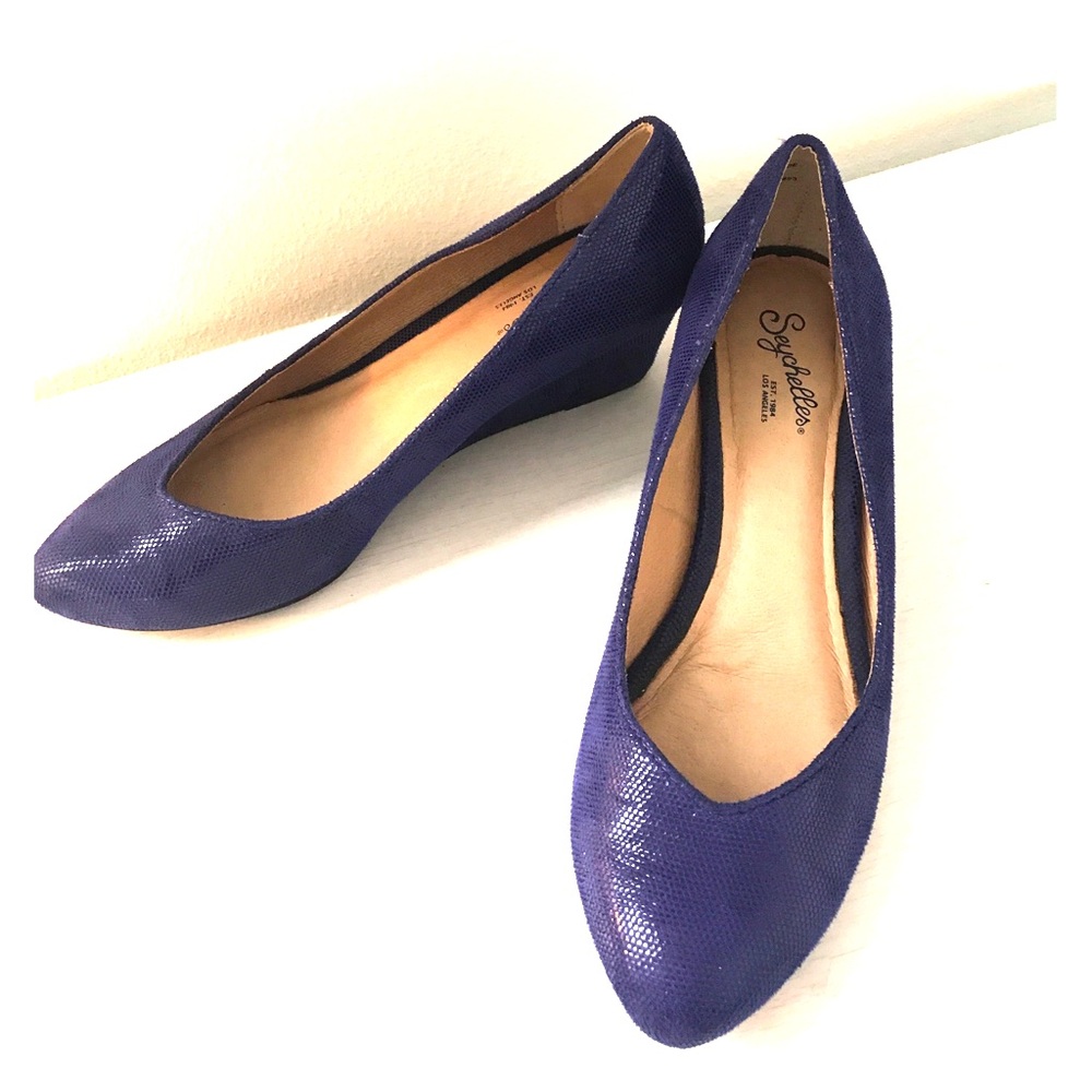 Blue 2 inch Seychelles wedges