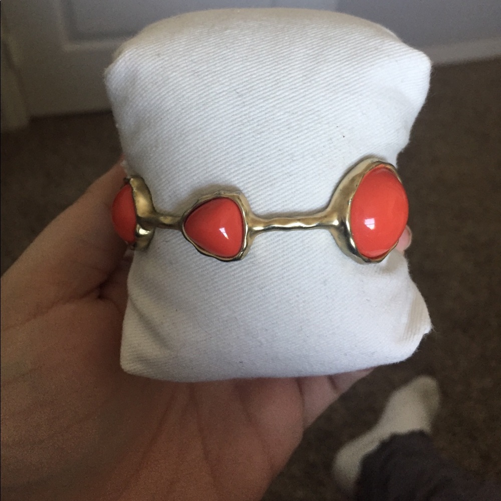 Coral and Gold Bangle