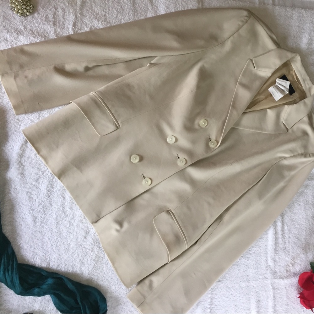 Piazza Sempione Women's Ivory Dress Coat Size Med