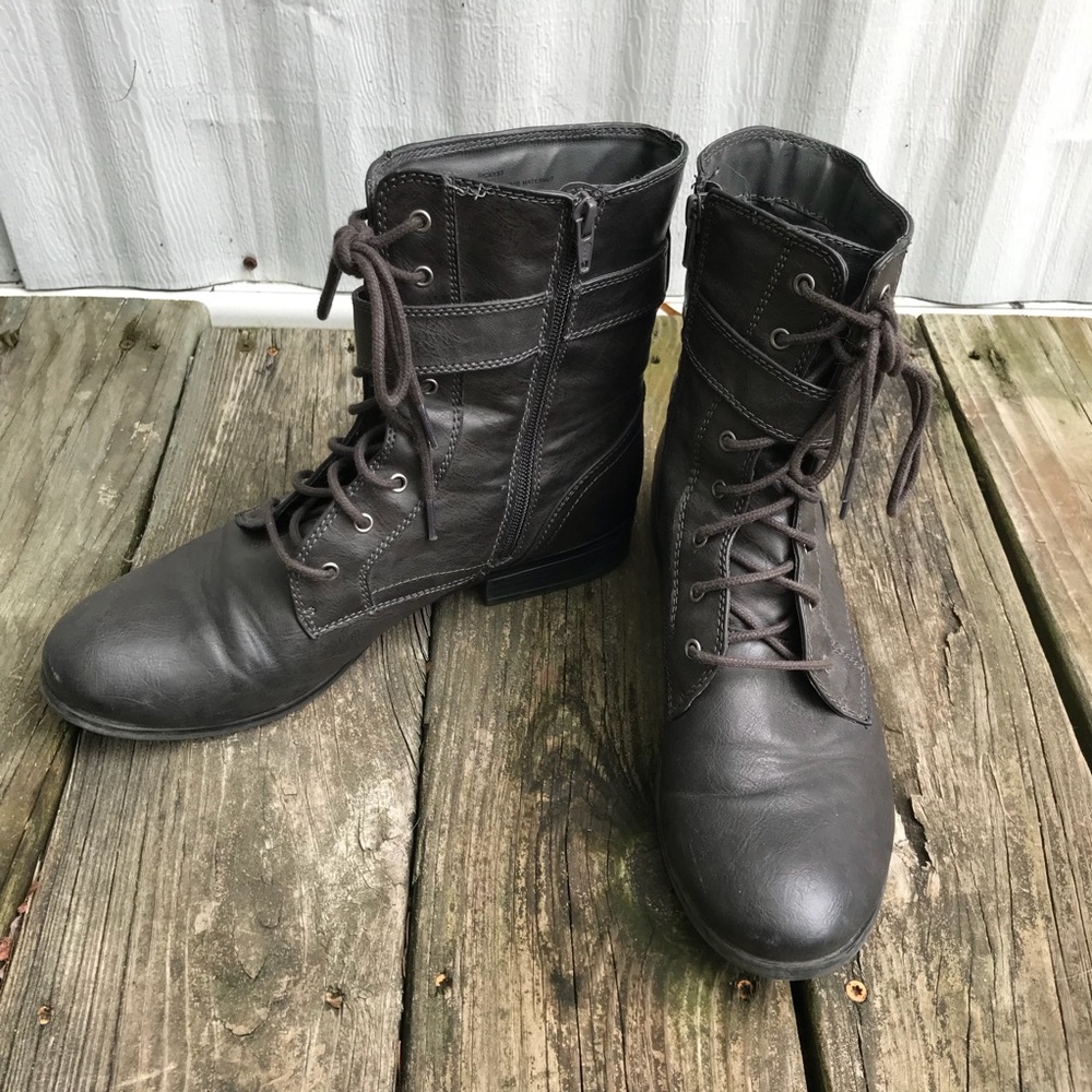 Dark Gray Combat Boots