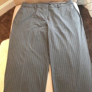 NWOT gray pinstriped, wide leg trouser