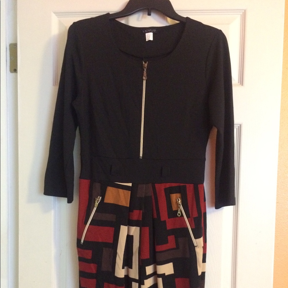 3/4 sleeve midi dress