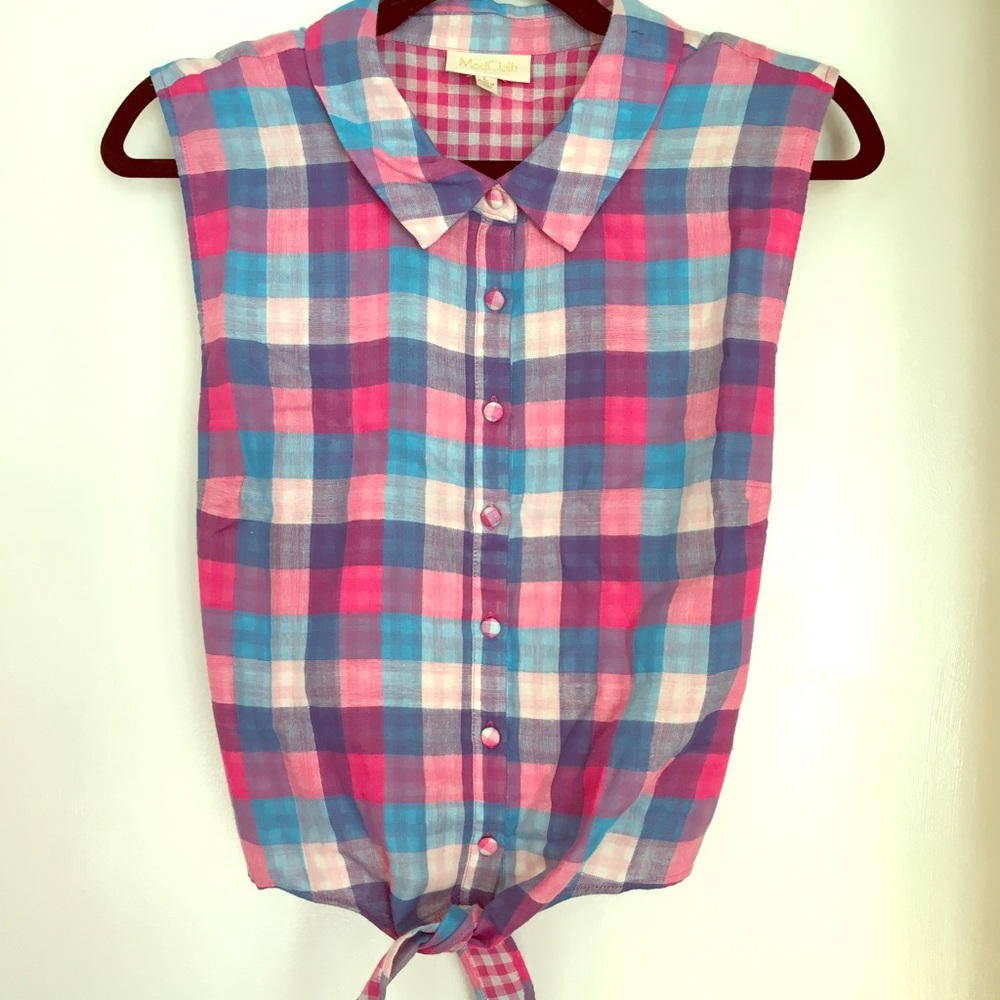 Modcloth brand plaid cropped shirt