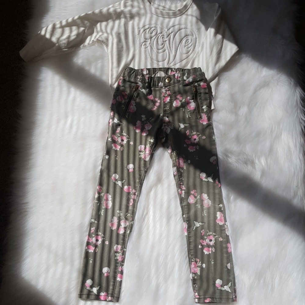 Floral Skinny Jeans by H&M size 5/6