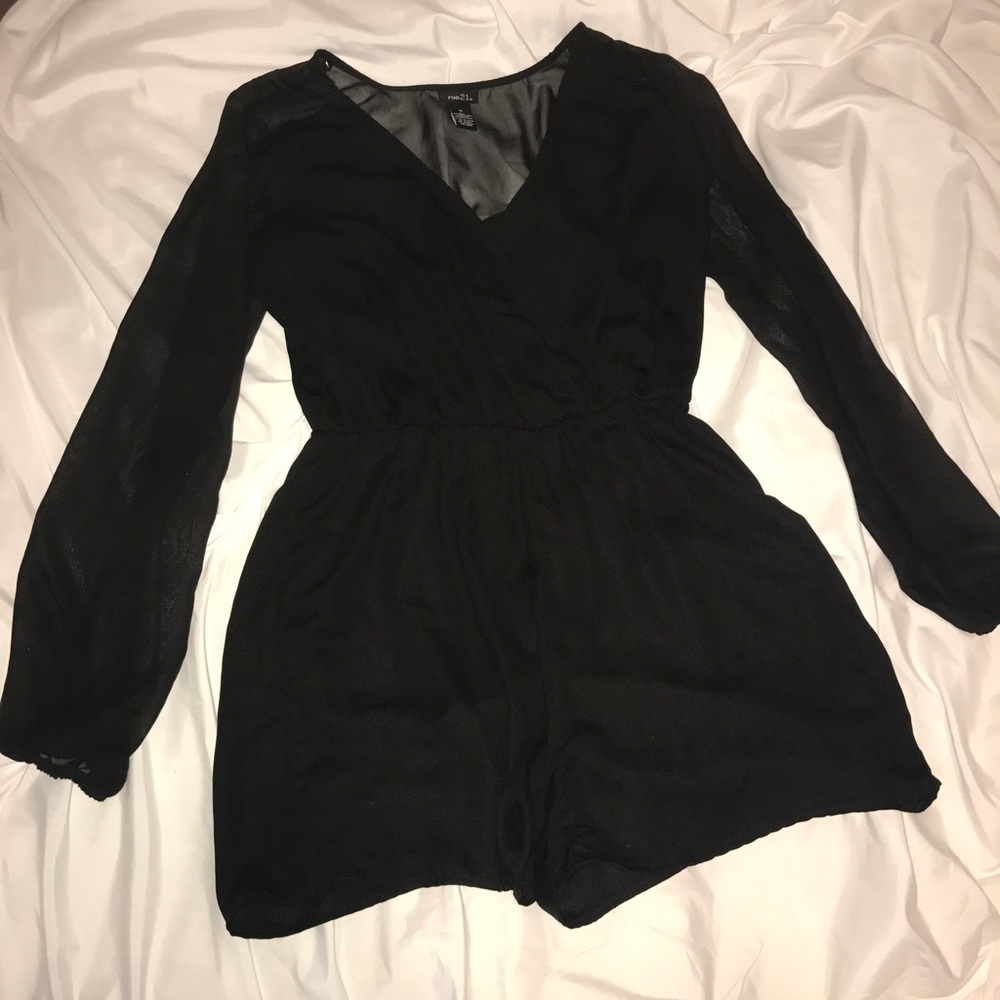 *sold* Long Sleeve Black Romper size M