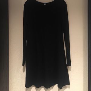 Black Long-Sleeve Swing Dress