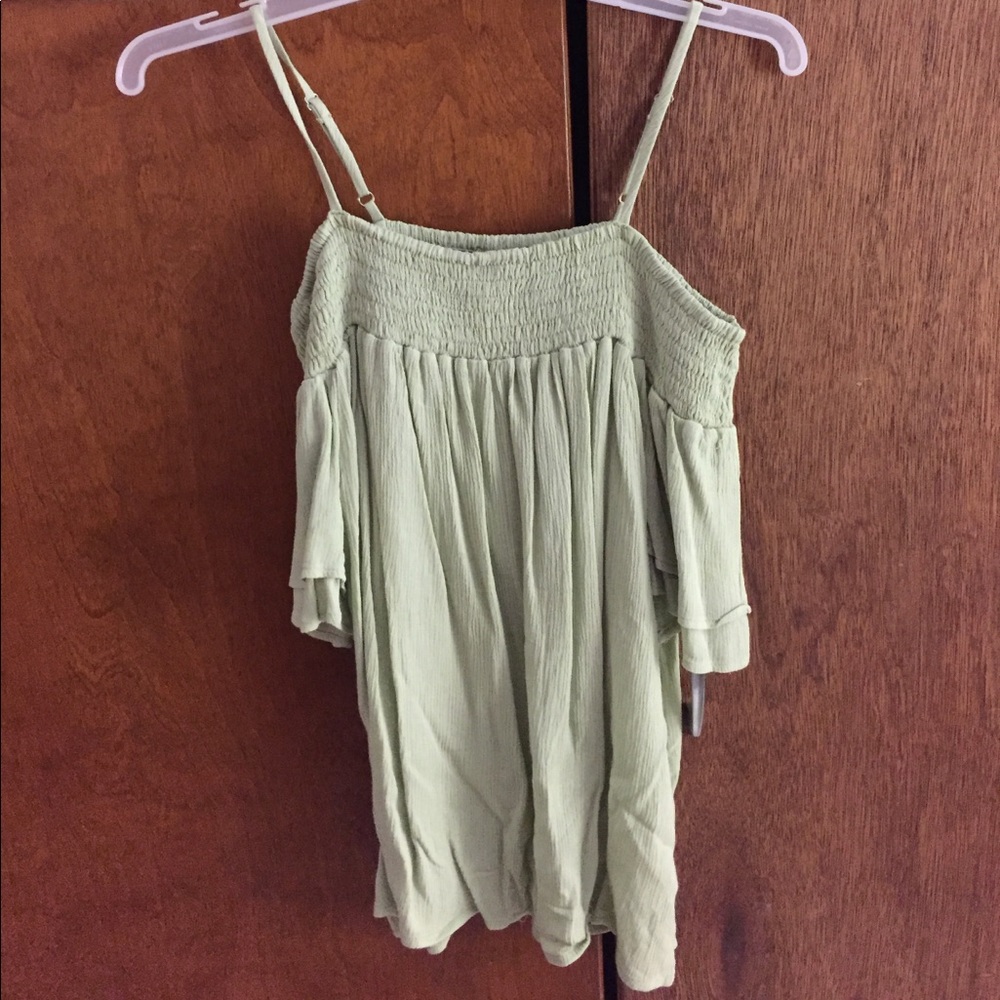 Spring green off the shoulder top