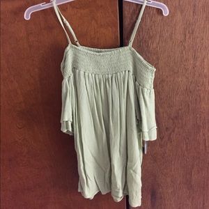 Spring green off the shoulder top