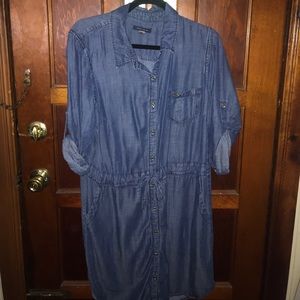 Tommy Hilfiger denim drawstring button down dress