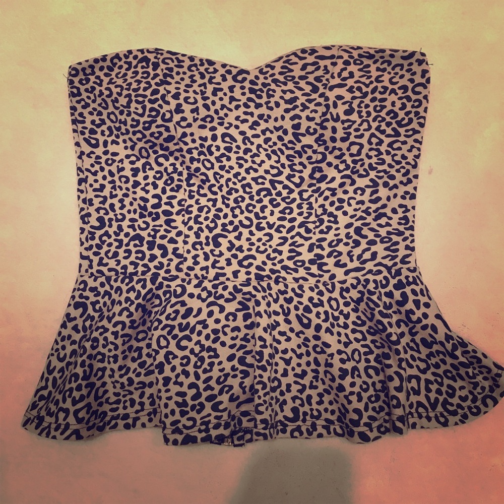 Sweetheart corset peplum top cheetah animal print