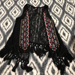 Embroidered Lace Vest