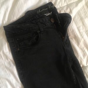 American Eagle Black Super Stretch Skinny Jeans