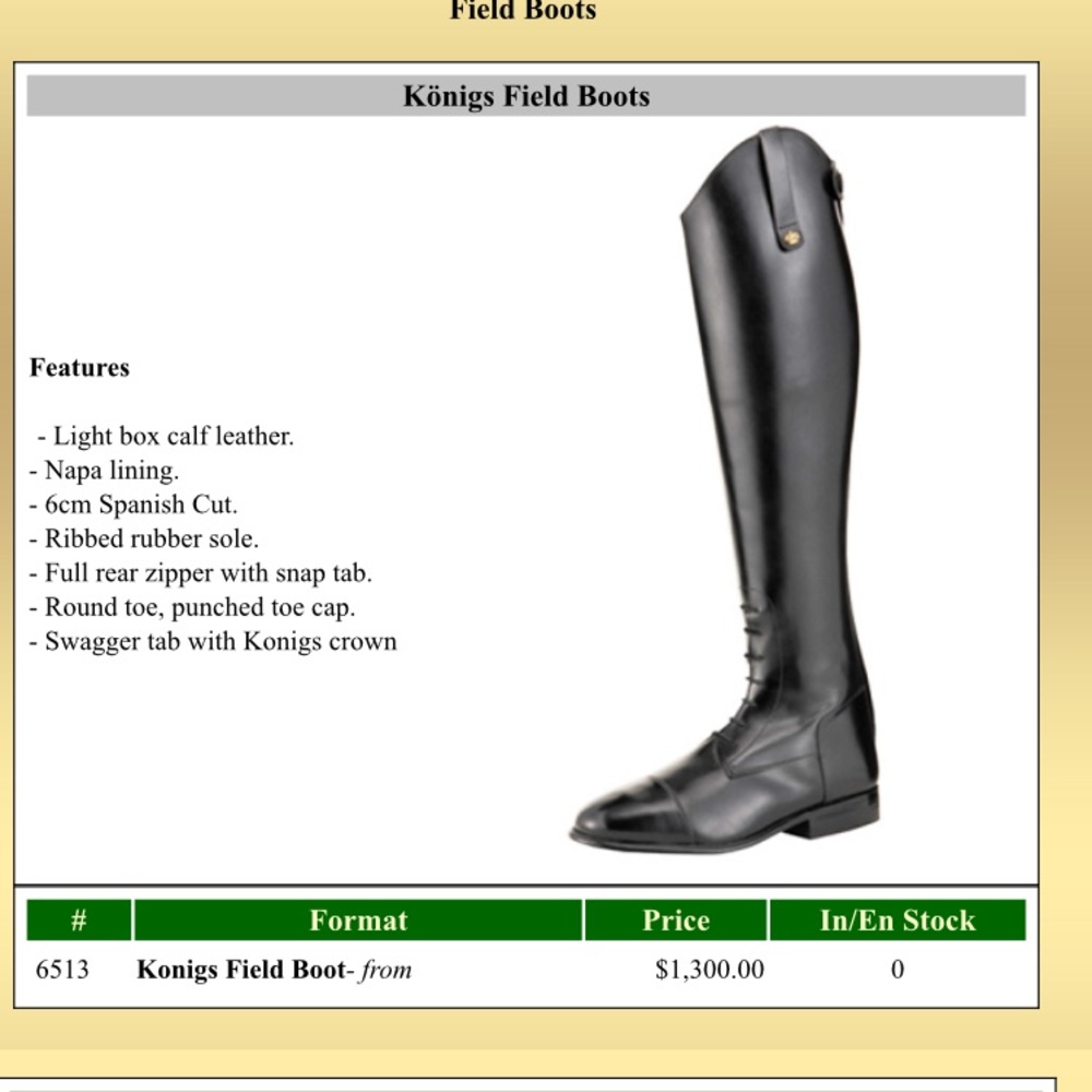 BRAND NEW STILL IN BOX KÖNIGS CHATILLY FIELD BOOT