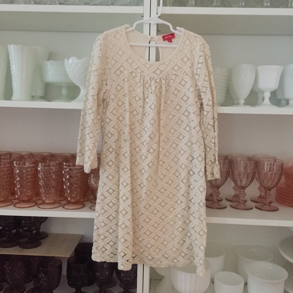 Cream Long Sleeved Dress