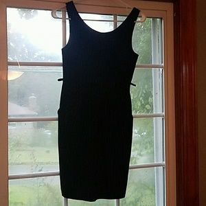 Black pinstriped dress