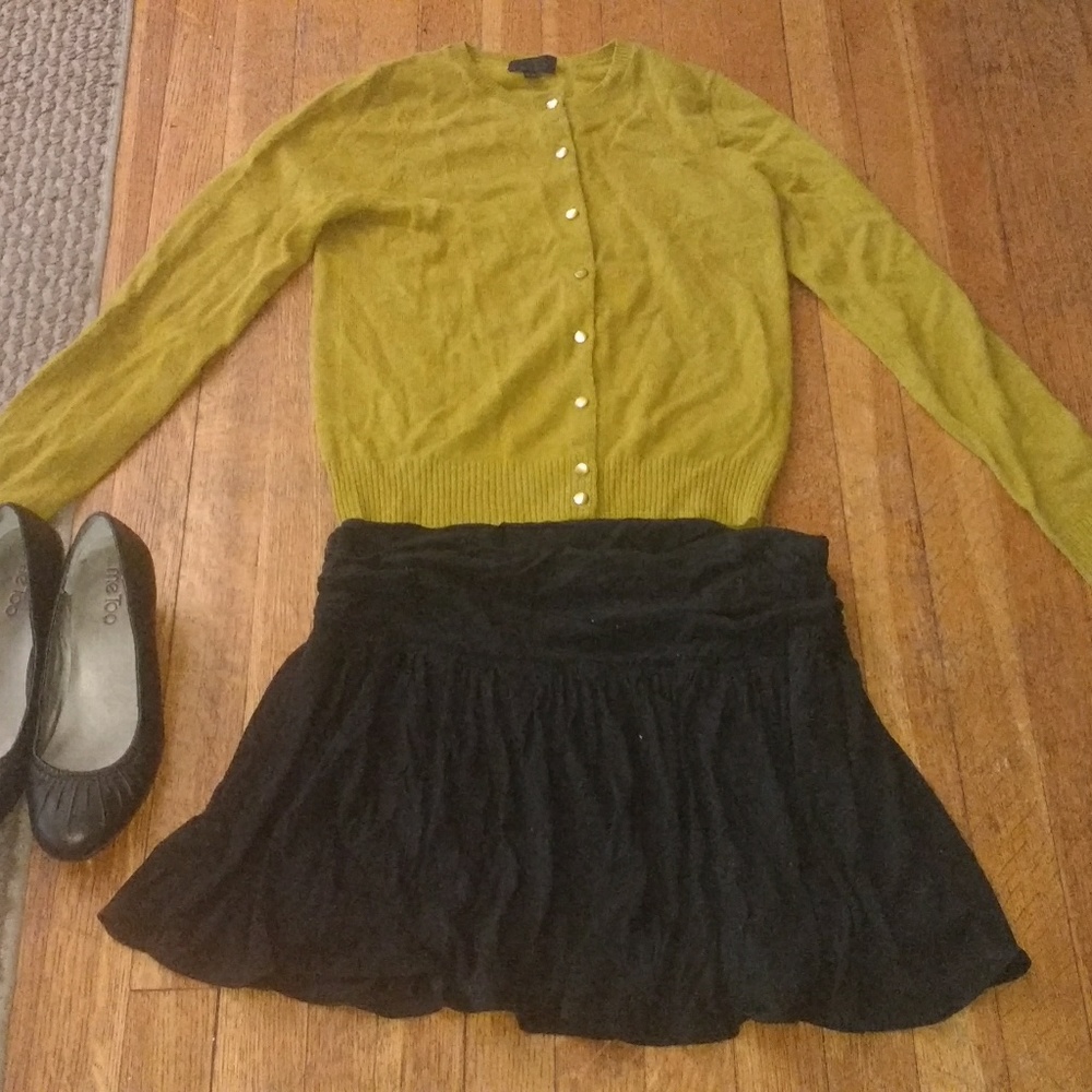 J. Crew Collection Olive Cashmere Cardigan